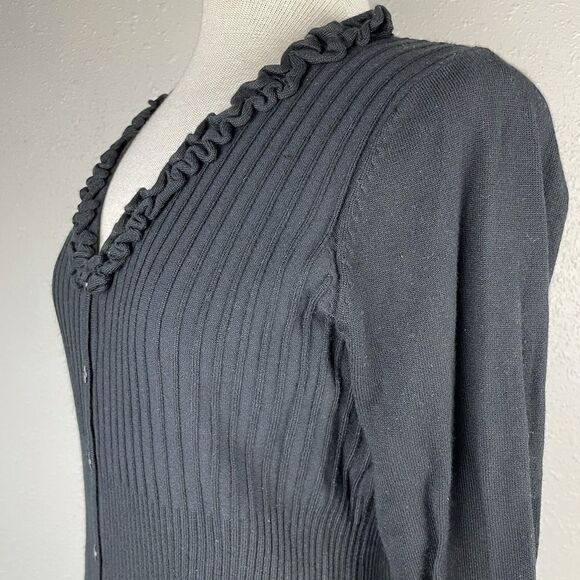 Luciano Dante Black Cardigan Top Size L EUC - Picture 5 of 7